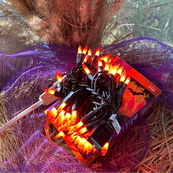 100 Orange Mini Fall String Lights - Picture 7 of 7